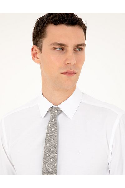 Pierre Cardin Λευκό μακρυμάνικο πουκάμισο Basic Fit 50289411-VR013