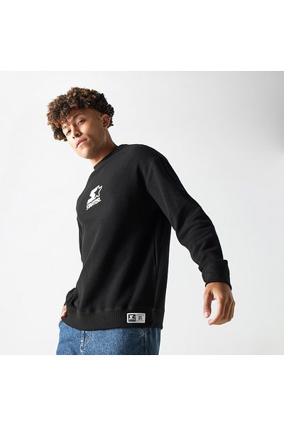 Starter Logo Print Pique Sweatshirt with Long Sleeves