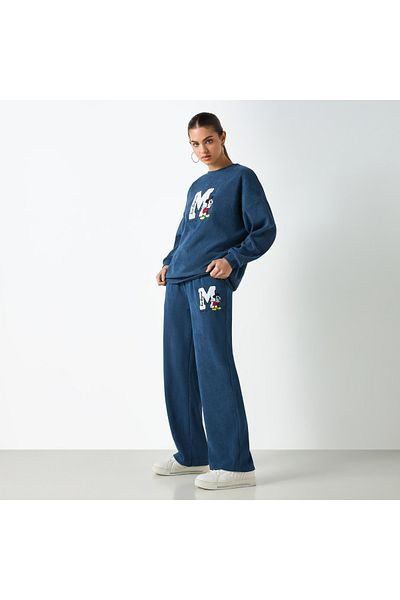 SP Characters Print Crew Neck Sweatshirt with Long Sleeves