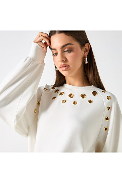 2Xtremz Eyelet Detail Sweatshirt with Long Sleeves
