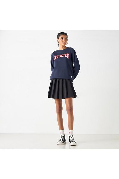 Lee Cooper Logo Embroidered Sweatshirt with Long Sleeves