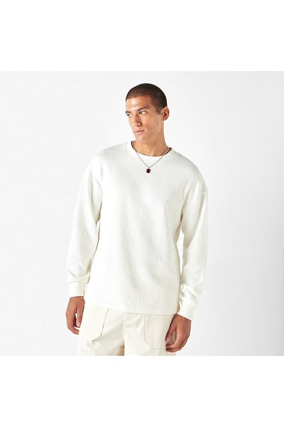 Iconic Textured Sweatshirt with Long Sleeves