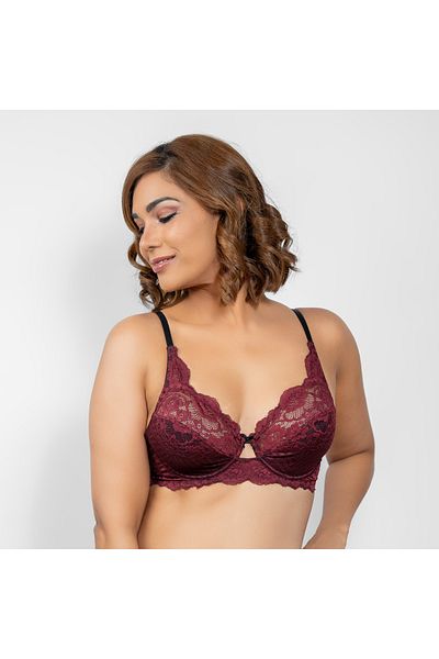 Aadaraya Lace Detail Bra with Hook and Eye Closure