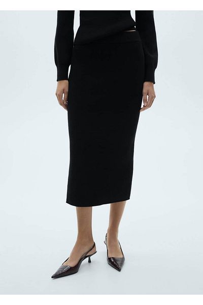 MANGO Woman Corduroy Midi Skirt