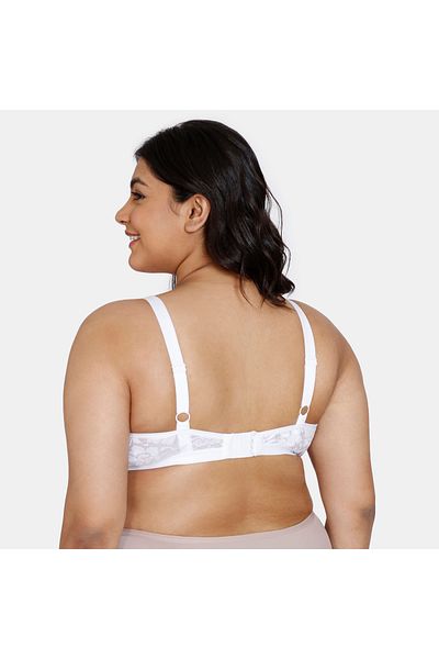 Zivame Lace Detail Support Bra with Hook and Eye Closure
