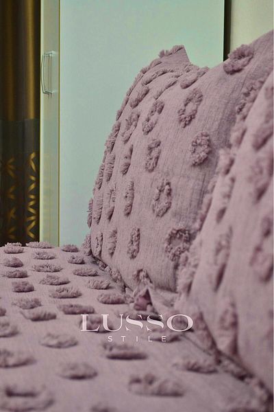 LUSSO Pompom Double Bedspread - Plum 250X250, 2 Pillows