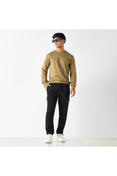 Lee Cooper Printed Sweatshirt with Long Sleeves and Crew Neck