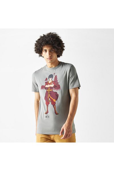 SP Characters Zuko Print Crew Neck T-shirt with Short Sleeves