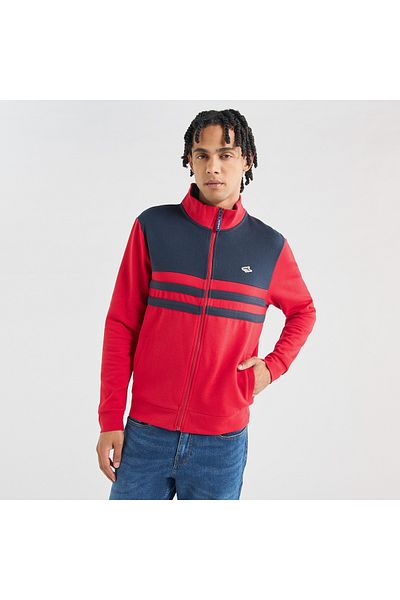 FAV Panelled Sweatshirt with Long Sleeves and High Neck