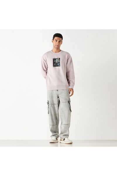 SP Characters Vasily Kandinsky Print Crew Neck Sweatshirt with Long Sleeves