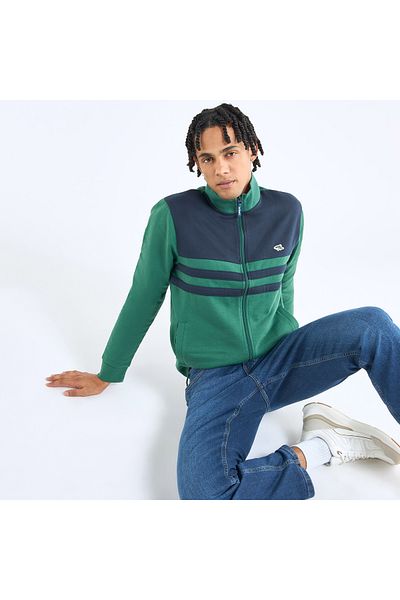 FAV Panelled Sweatshirt with Long Sleeves and High Neck