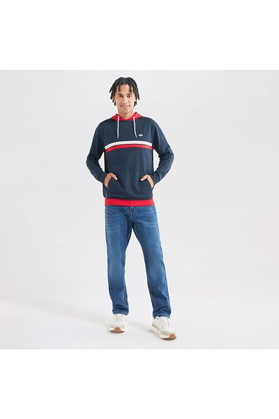 FAV Striped Hooded Sweatshirt with Long Sleeves and Kangaroo Pockets