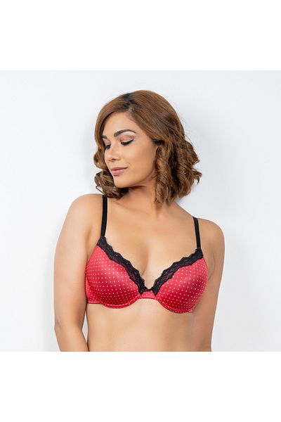 Aadaraya Lace Detail A-frame Bra with Hook and Eye Closure