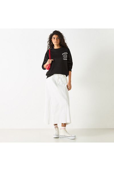 SP Characters Print Sweatshirt with Long Sleeves