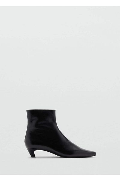 MANGO Woman Lederstiefel mit Kitten-Absatz