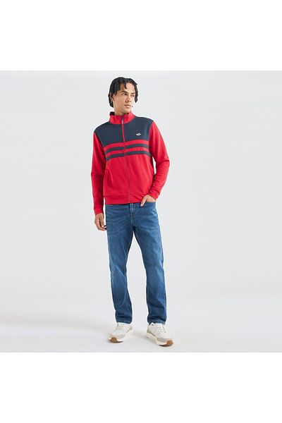 FAV Panelled Sweatshirt with Long Sleeves and High Neck