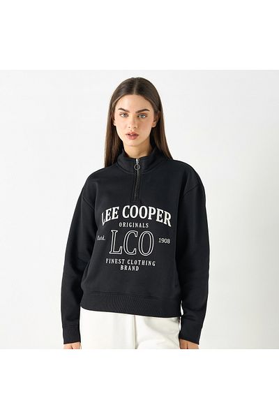 Lee Cooper Printed Sweatshirt with Long Sleeves and Pockets