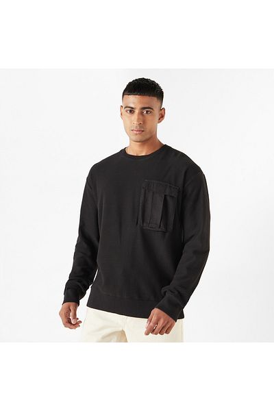 Lee Cooper Textured Sweatshirt with Chest Pocket and Long Sleeves