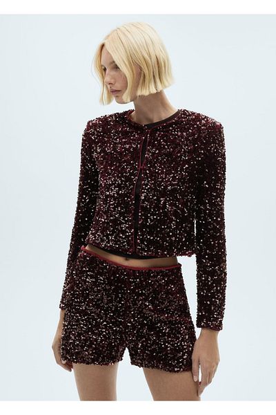 MANGO Woman Pailletten-Shorts