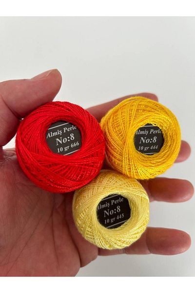 ALMİŞ Perle Etamin-Cross Stitch 10-Piece Thread Set (10 Gr-No:8)