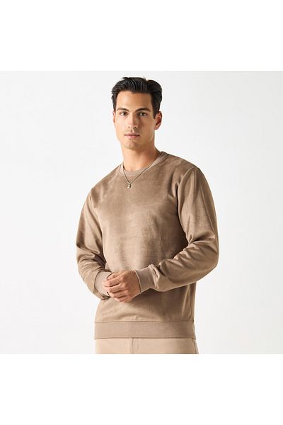 Iconic Solid Sweatshirt with Round Neck and Long Sleeves