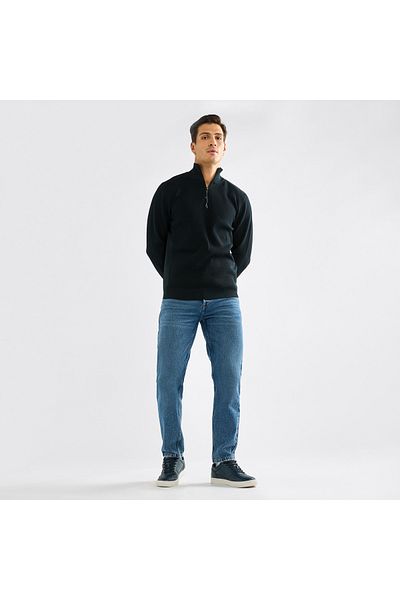 FAV Textured Sweatshirt with High Neck and Long Sleeves