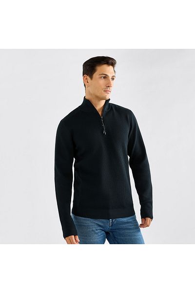 FAV Textured Sweatshirt with High Neck and Long Sleeves