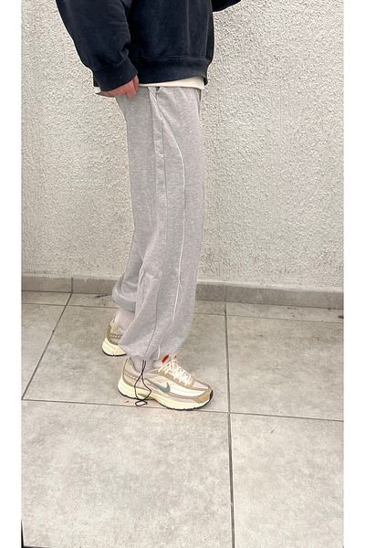 RE7EDİ Pantaloni de trening oversize, unisex, în dungi cu două fire