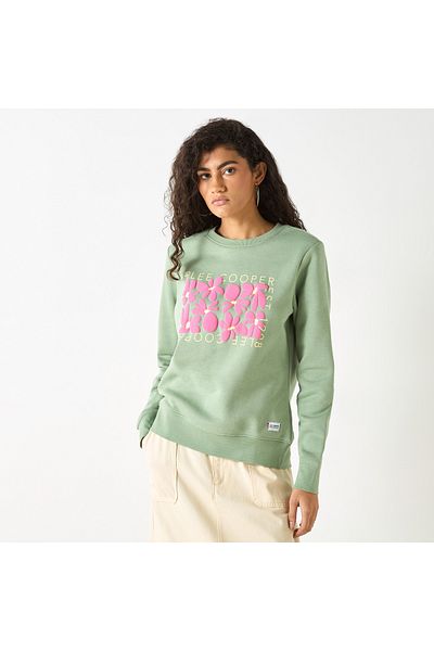 Lee Cooper Logo Embossed Sweatshirt with Long Sleeves