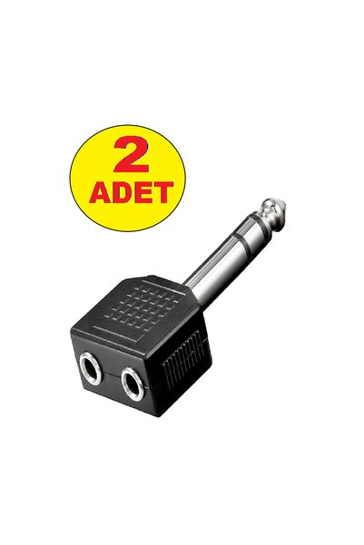 nelerbulurum 2 ADET 6.3 MM STEREO ERKEK/3.5 MM STEREOX2 DİŞİ ÇEVİRİCİ JACK