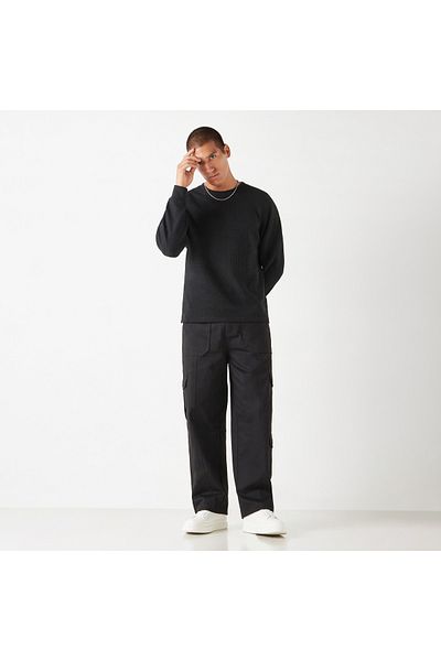 Iconic Textured Sweatshirt with Long Sleeves