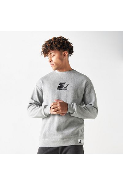 Starter Logo Print Pique Sweatshirt with Long Sleeves