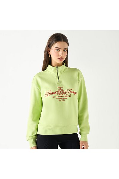 Lee Cooper Printed Sweatshirt with Long Sleeves and Pockets