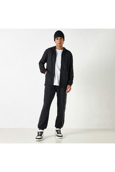 Kappa Solid Zip Through Hoodie with Long Sleeves and Kangaroo Pocket