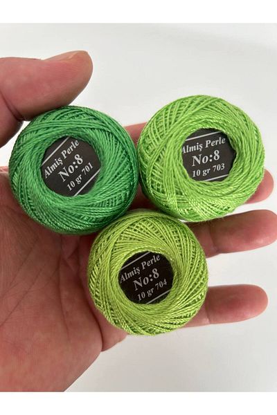 ALMİŞ Alış Perle Etamin-Cross Stitch 10-Piece Thread Set (10 Gr-No:8)