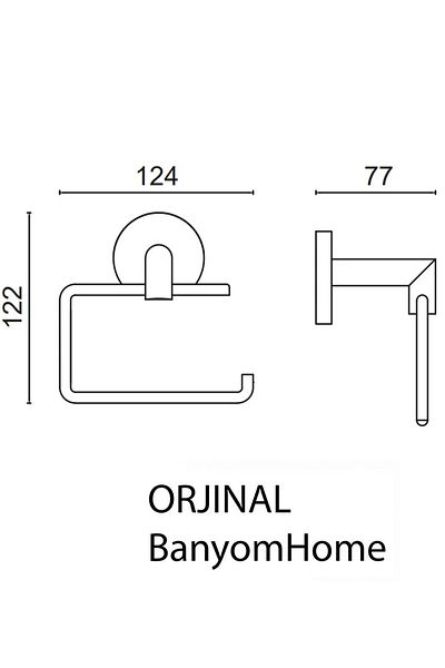 ÇELİK BANYO Stainless Brass Matte Black Flora Toilet Paper Holder