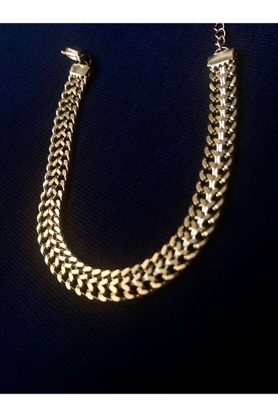 Aleda Steel Gold Wheat Bracelet