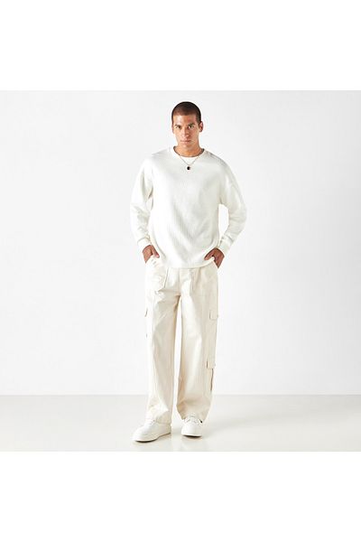 Iconic Textured Sweatshirt with Long Sleeves
