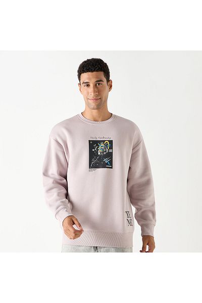 SP Characters Vasily Kandinsky Print Crew Neck Sweatshirt with Long Sleeves