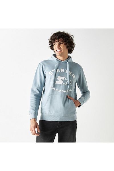 Starter Logo Print Hoodie with Long Sleeves and Kangaroo Pocket