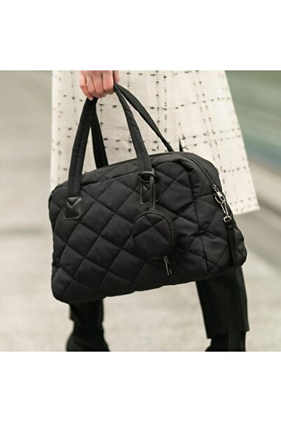 SobrioShop Kadın Ayarlanabilir Askılı Içi Astarlı Büyük Boy Puf Çanta