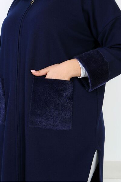 Şans Navy Blue Large Size Knitwear Unlined 52-58 Panhose - 65N38454