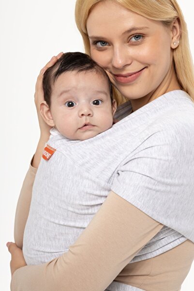 Noone Gri Wrap Sling Bebek Taşıma Şalı, Bebek Teni Için Özenle Seçilmiş Pamuk...