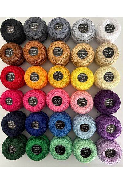 ALMİŞ Alış Perle Etamin-Cross Stitch 30 Thread Set (10 Gr-No:8)