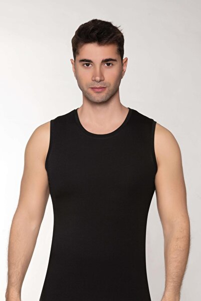 DOWRY Black Men's Modal O-Neck Sleeveless Undershirt