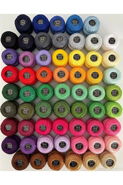 ALMİŞ Alış Perle Etamin-Cross Stitch 60 Thread Set (10 Gr-No:8)