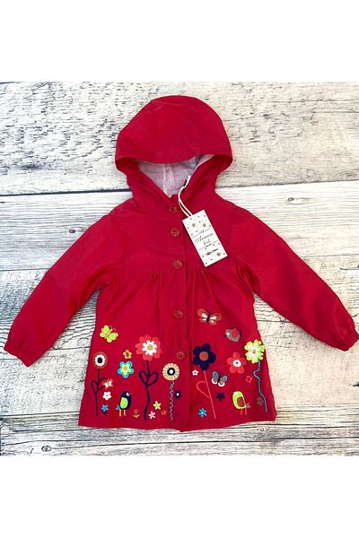Store Floral Embroidered Girl's Raincoat