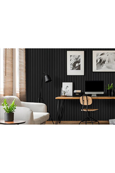 VERA DEKOR 100x275 Cm Siyah Plus Akustik Duvar Paneli / Mdf /4 Mm Keçe/ 9mm Çıta