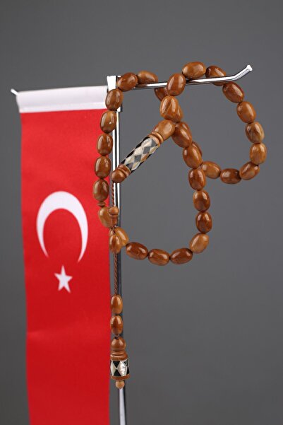 Black Sea Port Siyah Sedef İşlemeli Doğal Kuka Tesbih