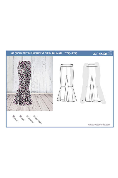 Handmade Kız Çocuk Tayt Dikim Kalıbı ve Türkçe Resimli Dikiş Talimatı
